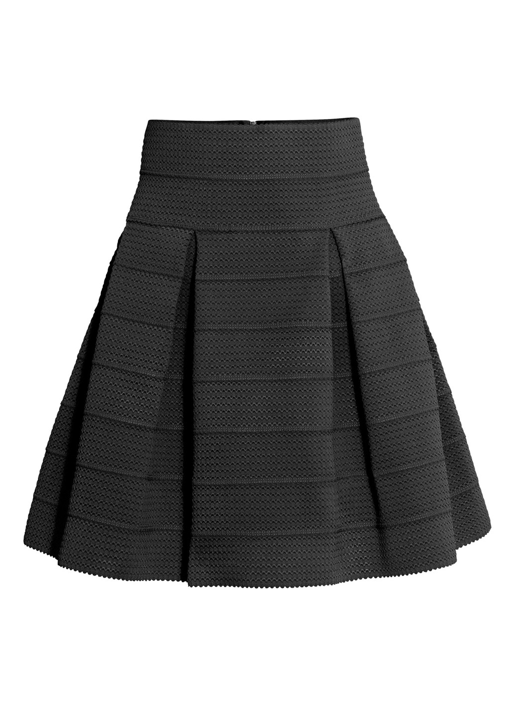 Черная кэжуал однотонная юбка H&M клешированная-солнце