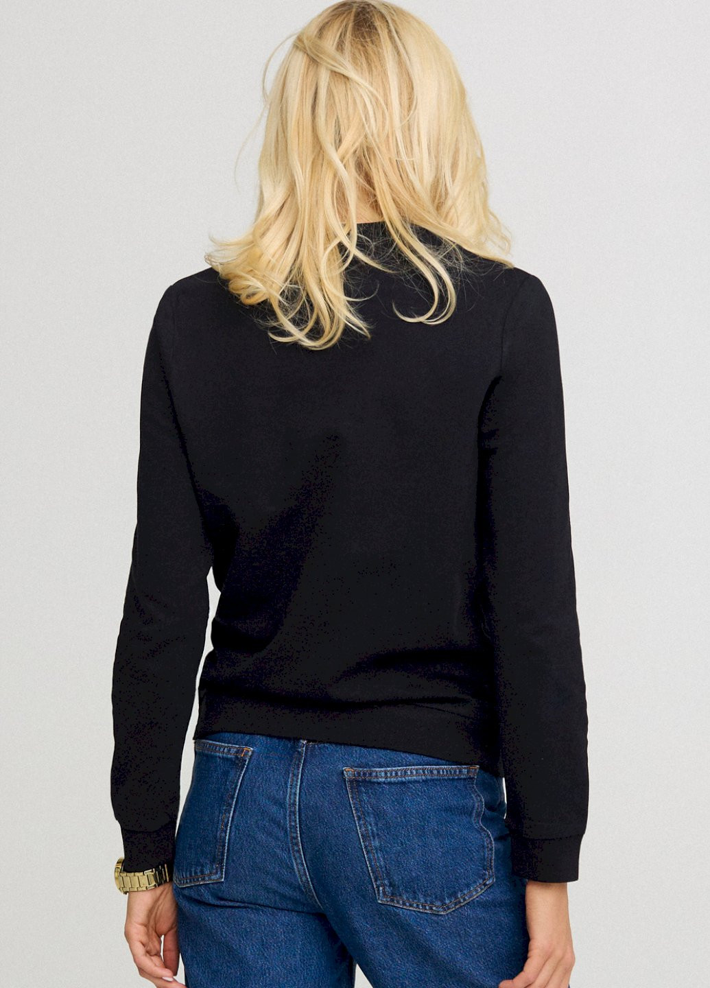 Чорний свитшот женский basic /no flis/ YAPPI (254658777)