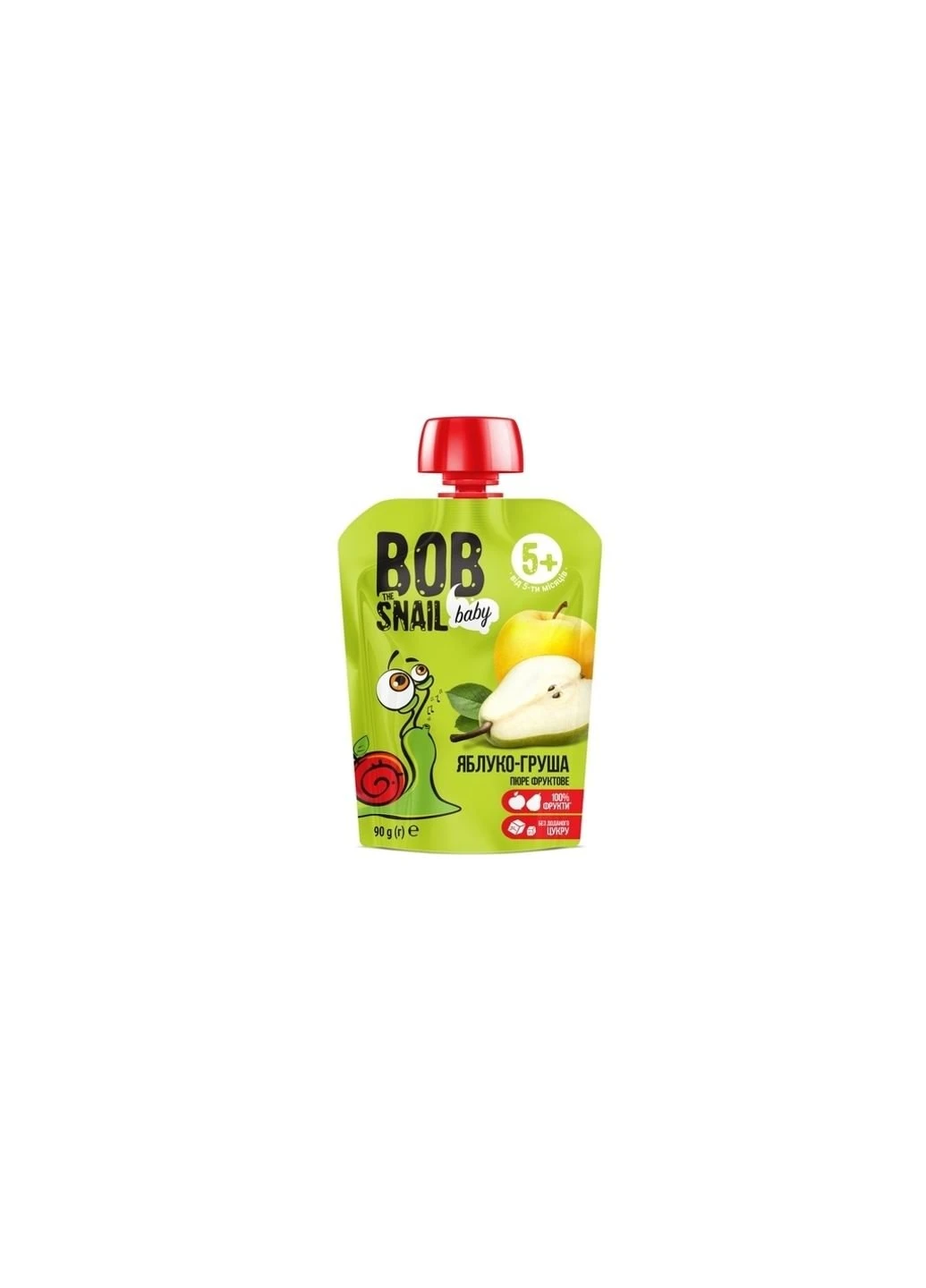 Дитяче пюре Равлик Боб Pouch Яблуко-Груша, 90 г (1740779) Bob Snail (254084379)