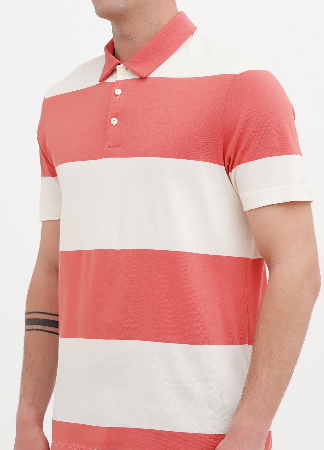 Цветная футболка-поло для мужчин adidas в полоску