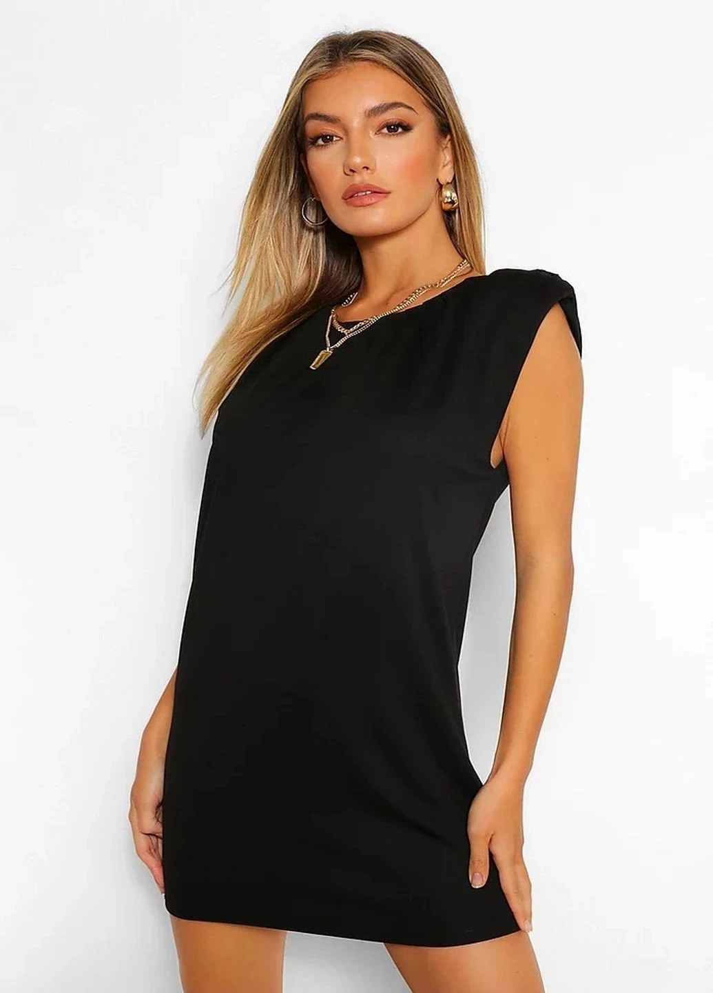 Черное кэжуал платье Boohoo однотонное