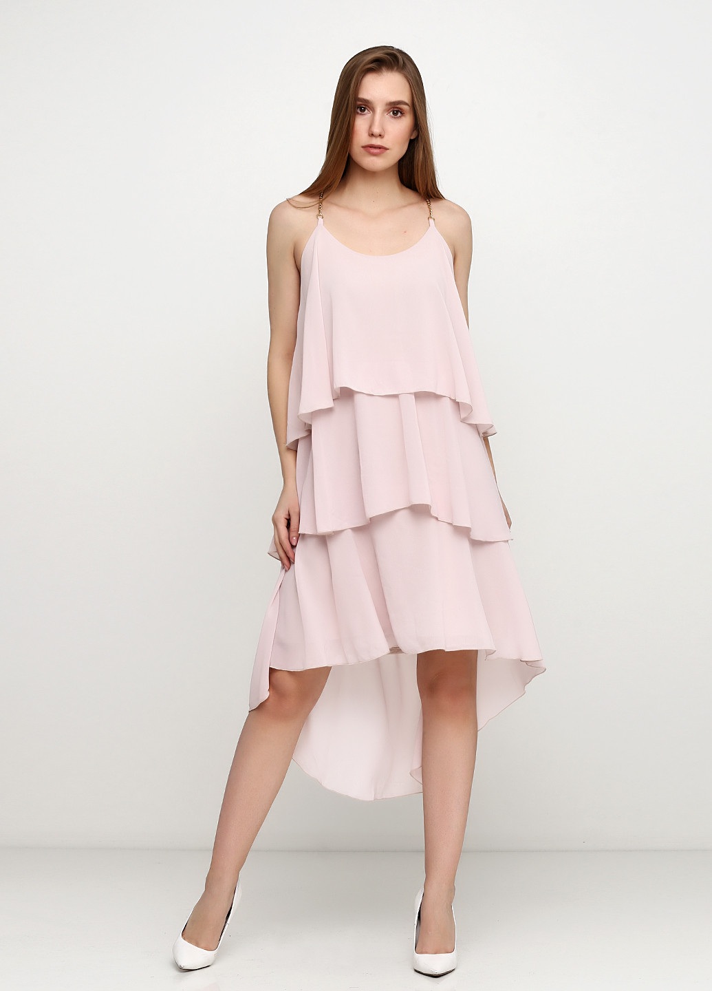 Светло-розовое кэжуал платье а-силуэт Rinascimento однотонное