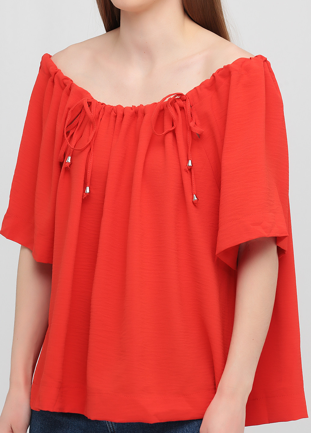 Красная летняя блуза Bebe Plus