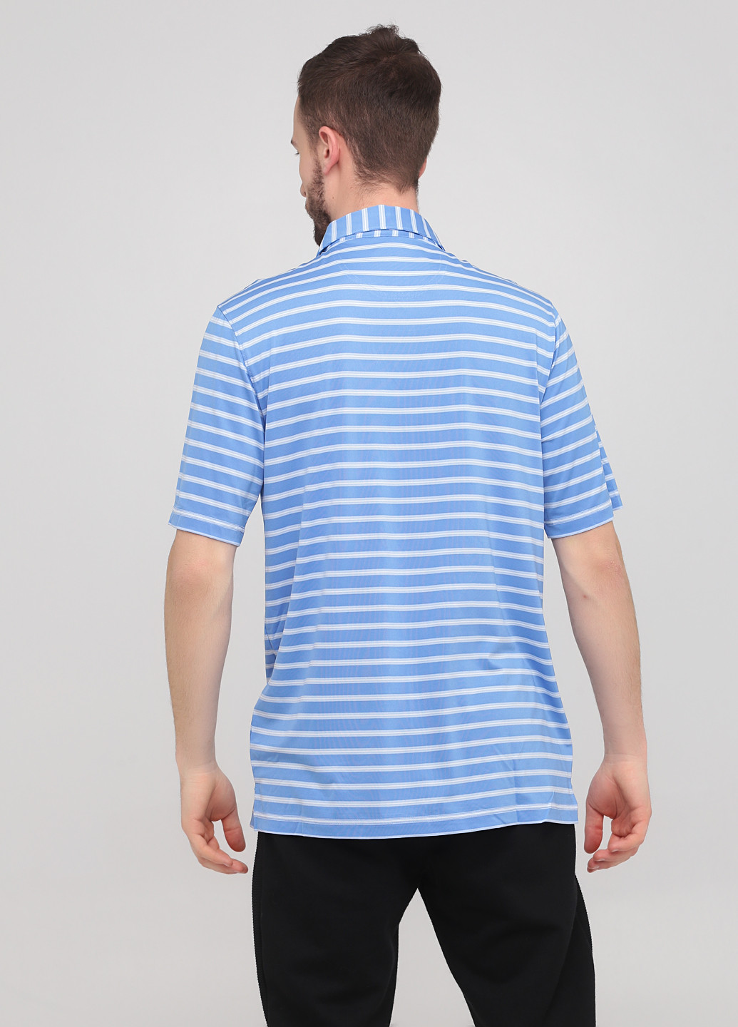 Светло-синяя футболка-поло для мужчин Greg Norman в полоску