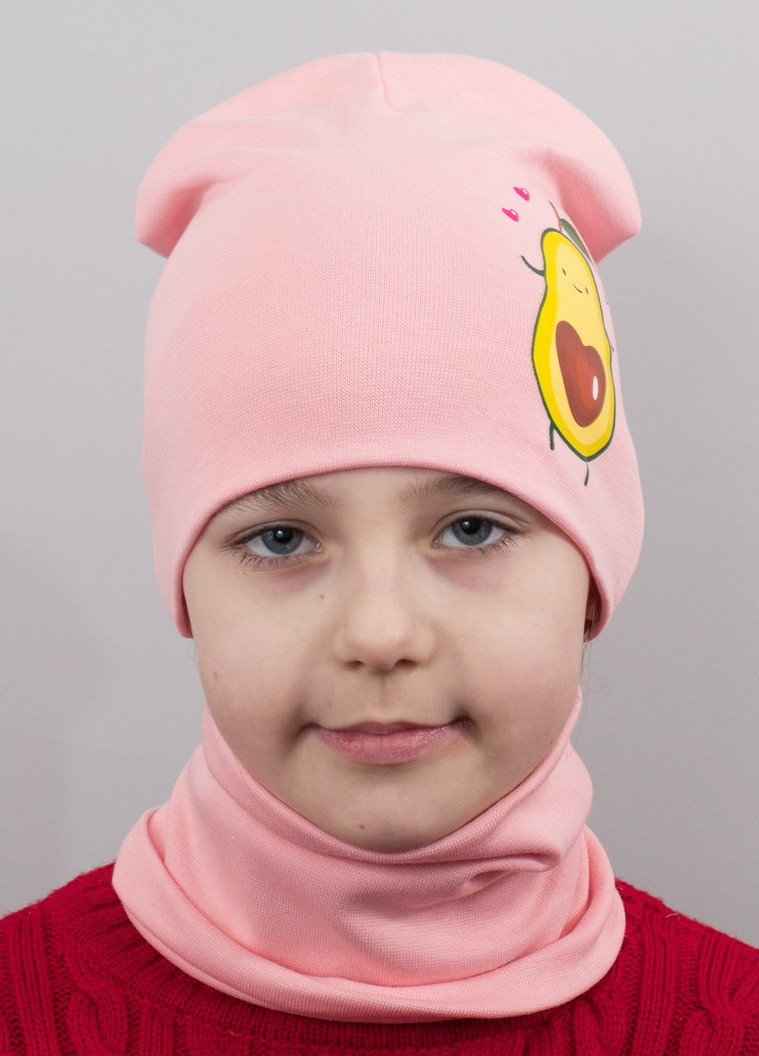 Дитяча шапка з хомутом КАНТА "Авокадо" розмір 48-52 рожевий (OC-828) Канта (220180399)
