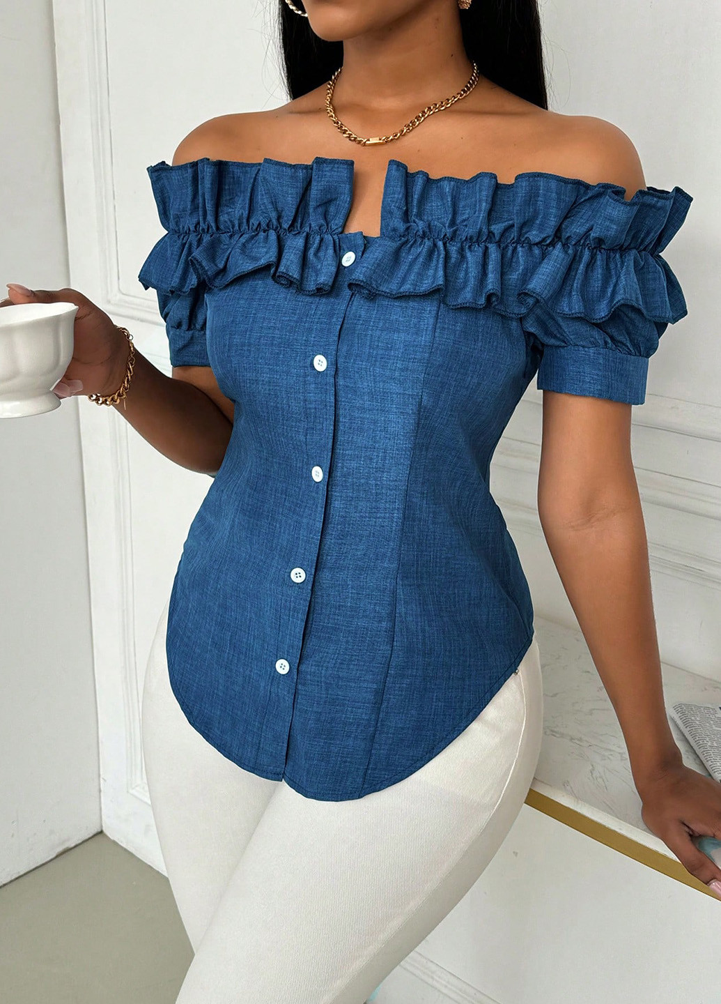 Синяя блуза SHEIN