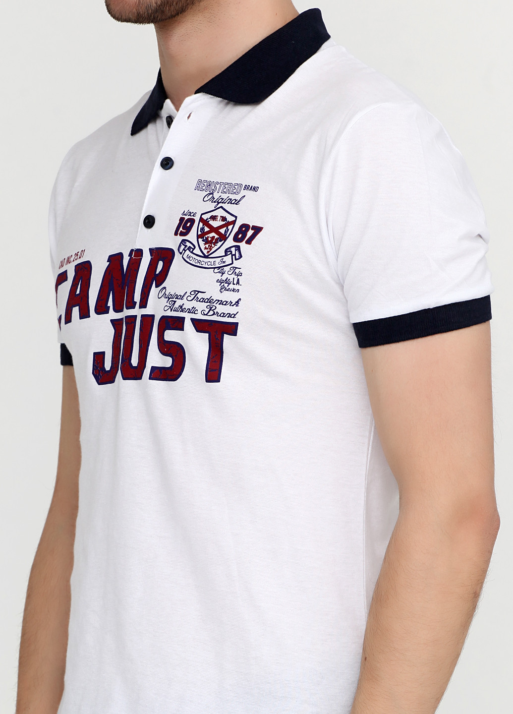 Белая футболка-поло для мужчин Chiarotex с логотипом