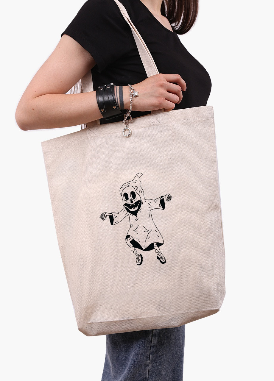 Эко сумка шоппер белая Скелет (Skeleton) (9227-2085-WTD) Еко сумка шоппер біла 41*39*8 см MobiPrint (215977351)