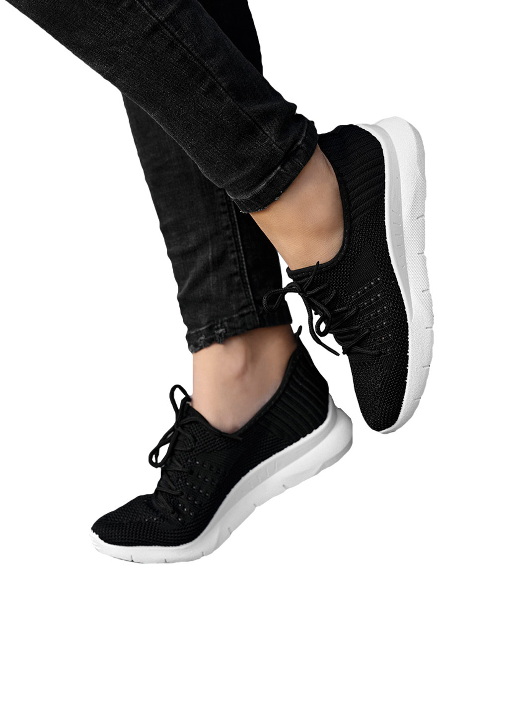 Чорні осінні кросівки жіночі літні з чорного вентильованого текстилю 1202834439 Gipanis