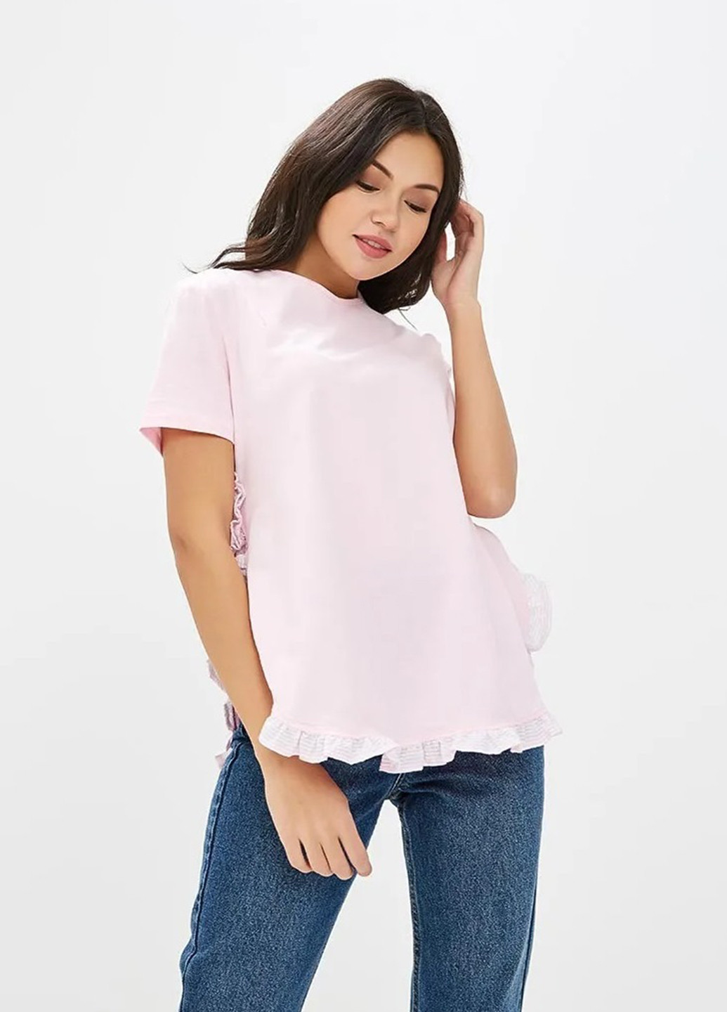 Розово-лиловая летняя футболка Lost Ink