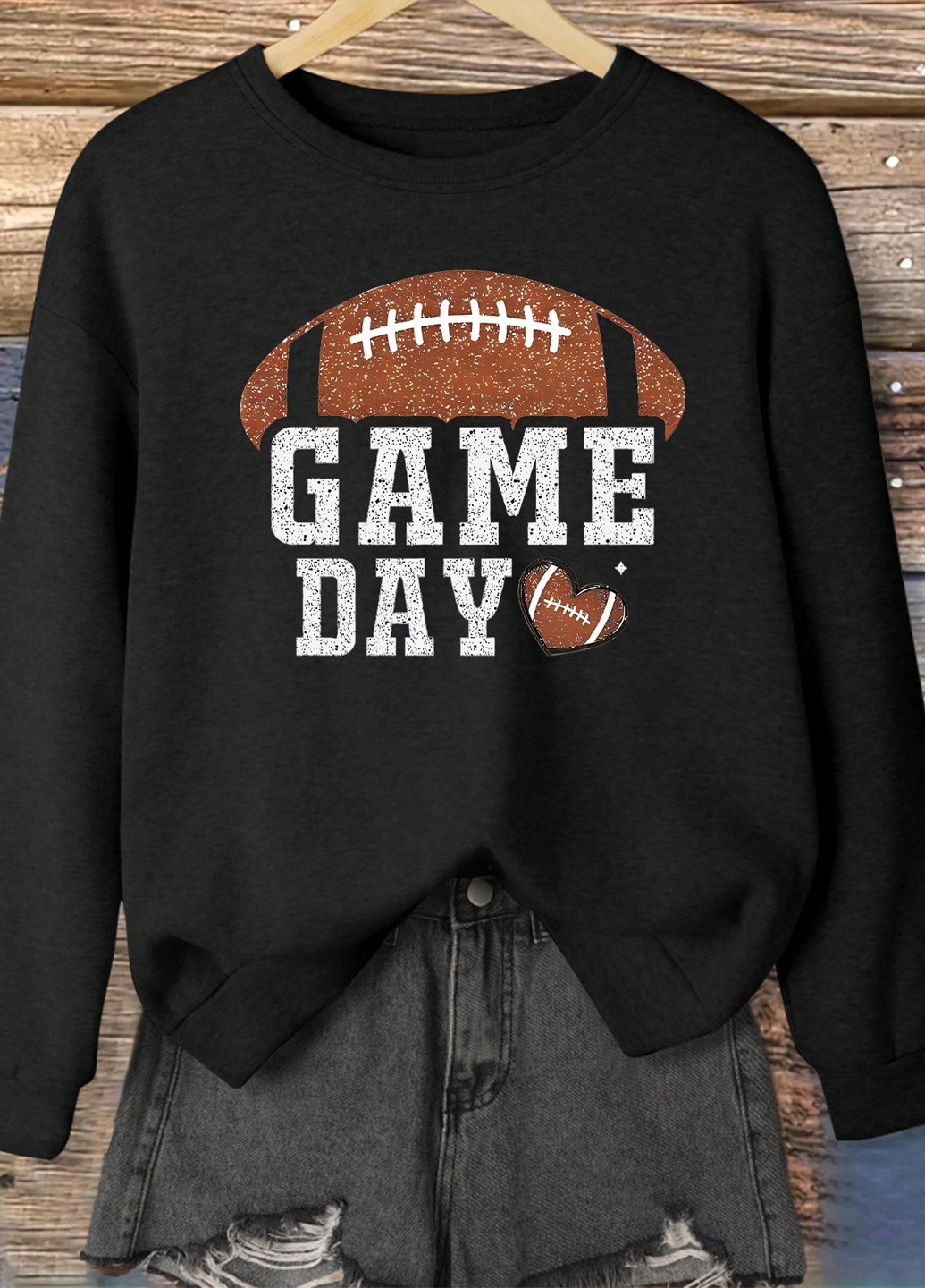 Черный свитшот SHEIN надпись без декора (333879305)