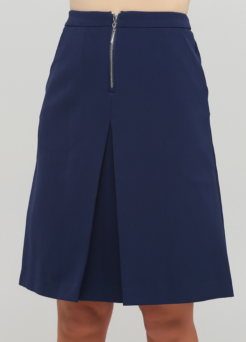 Темно-синяя кэжуал однотонная юбка Vero Moda а-силуэта (трапеция)