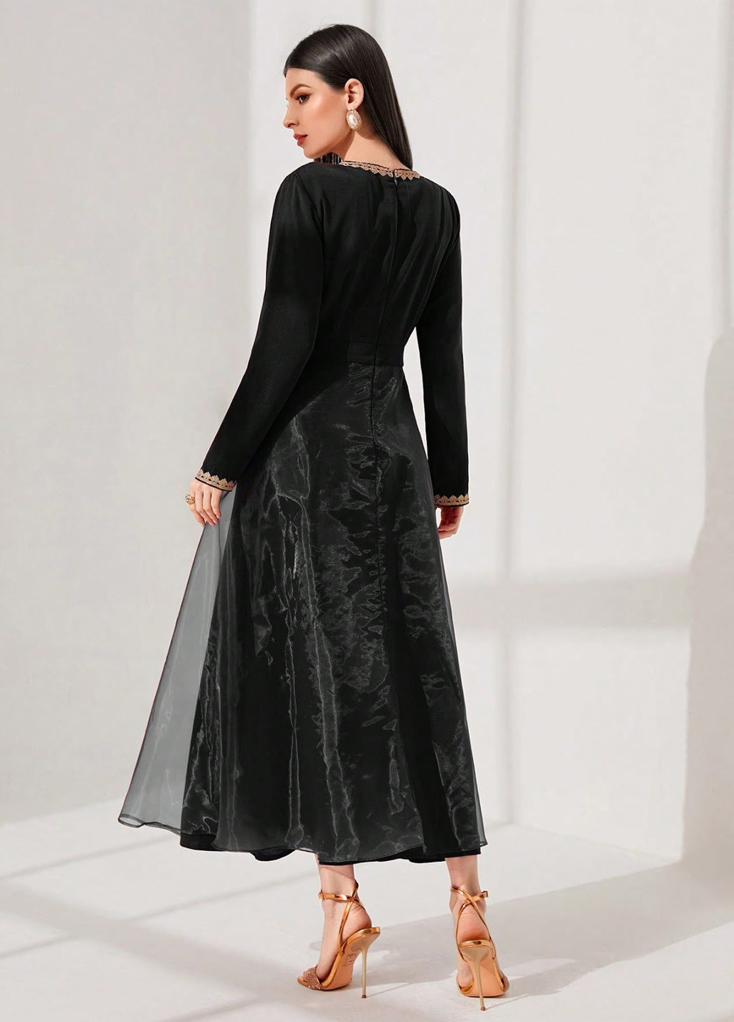 Чорна кежуал сукня SHEIN з орнаментом
