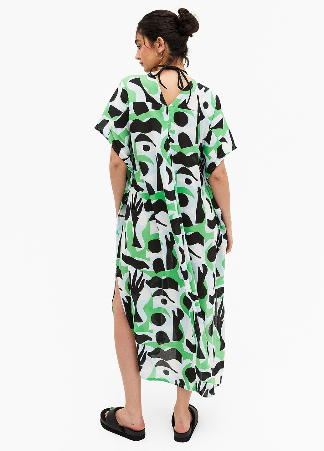 Комбинированное кэжуал платье рубашка Monki с абстрактным узором