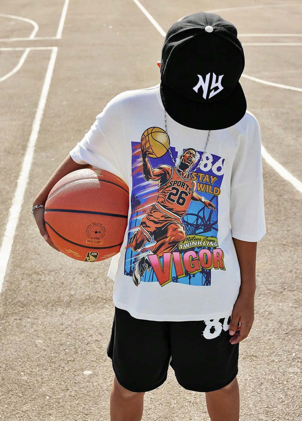 Комбінований літній костюм (футболка, шорти) SHEIN