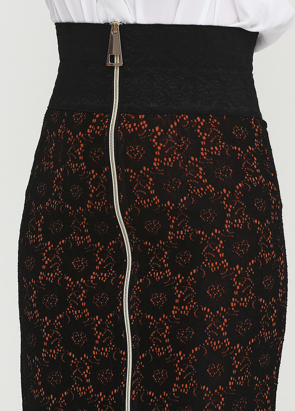 Черная кэжуал однотонная юбка Les Femmes карандаш