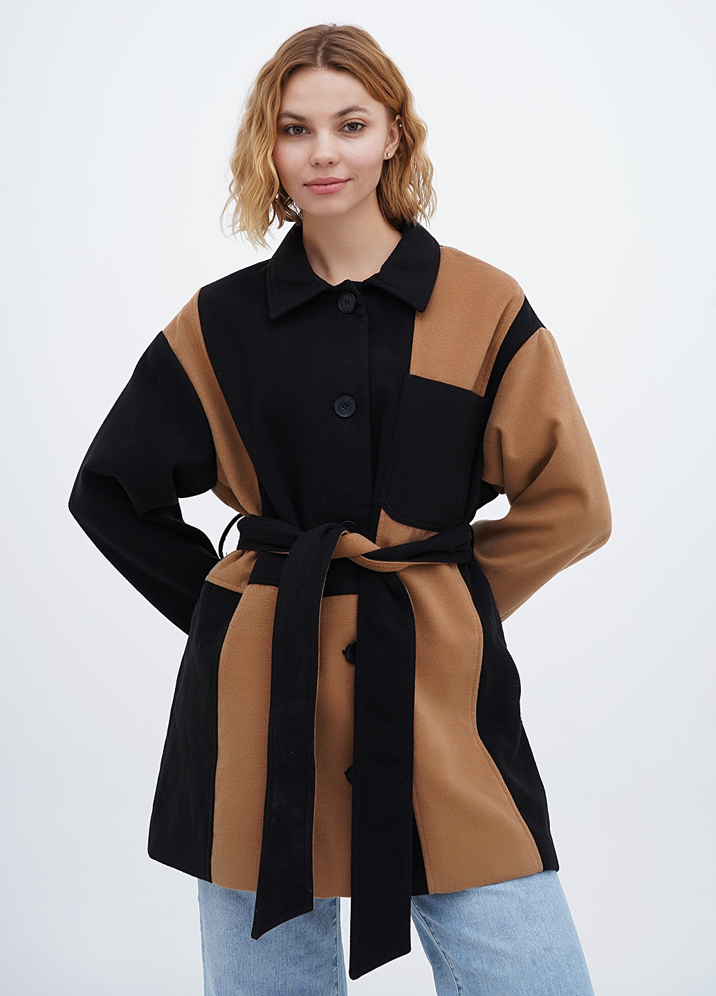 Комбіноване демісезонне Пальто однобортне Monki