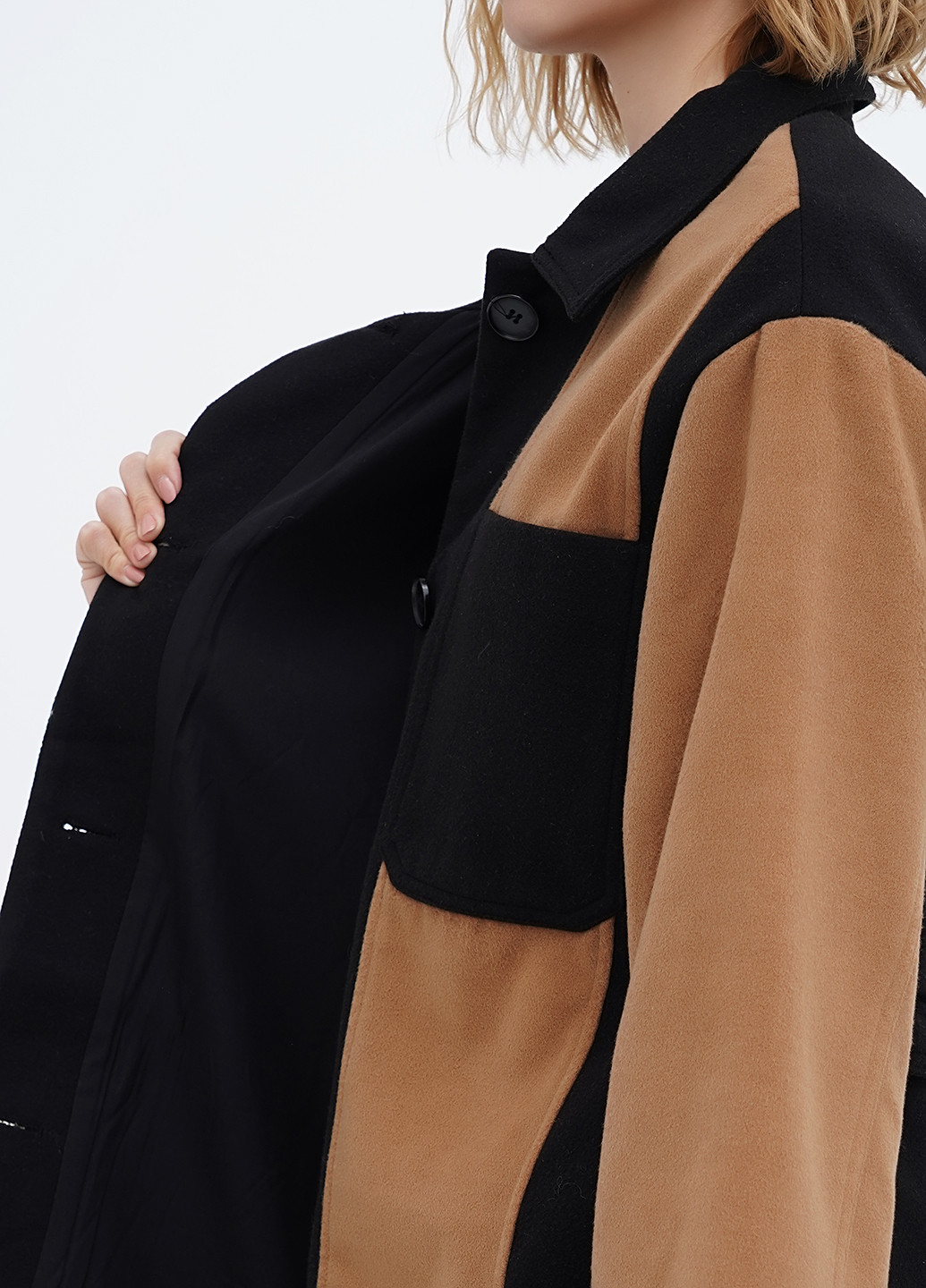 Комбіноване демісезонне Пальто однобортне Monki