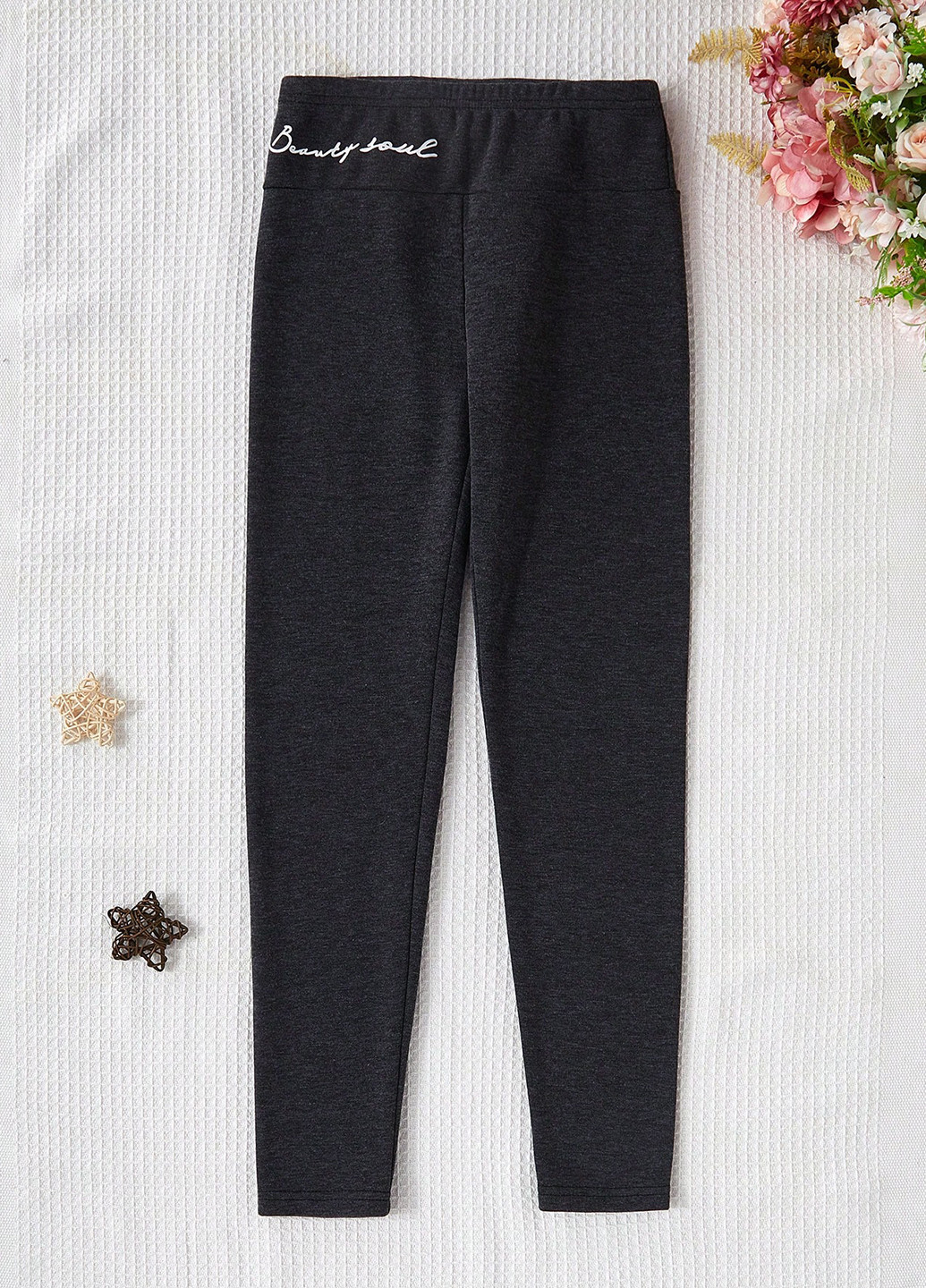 Темно-серые зимние леггинсы SHEIN