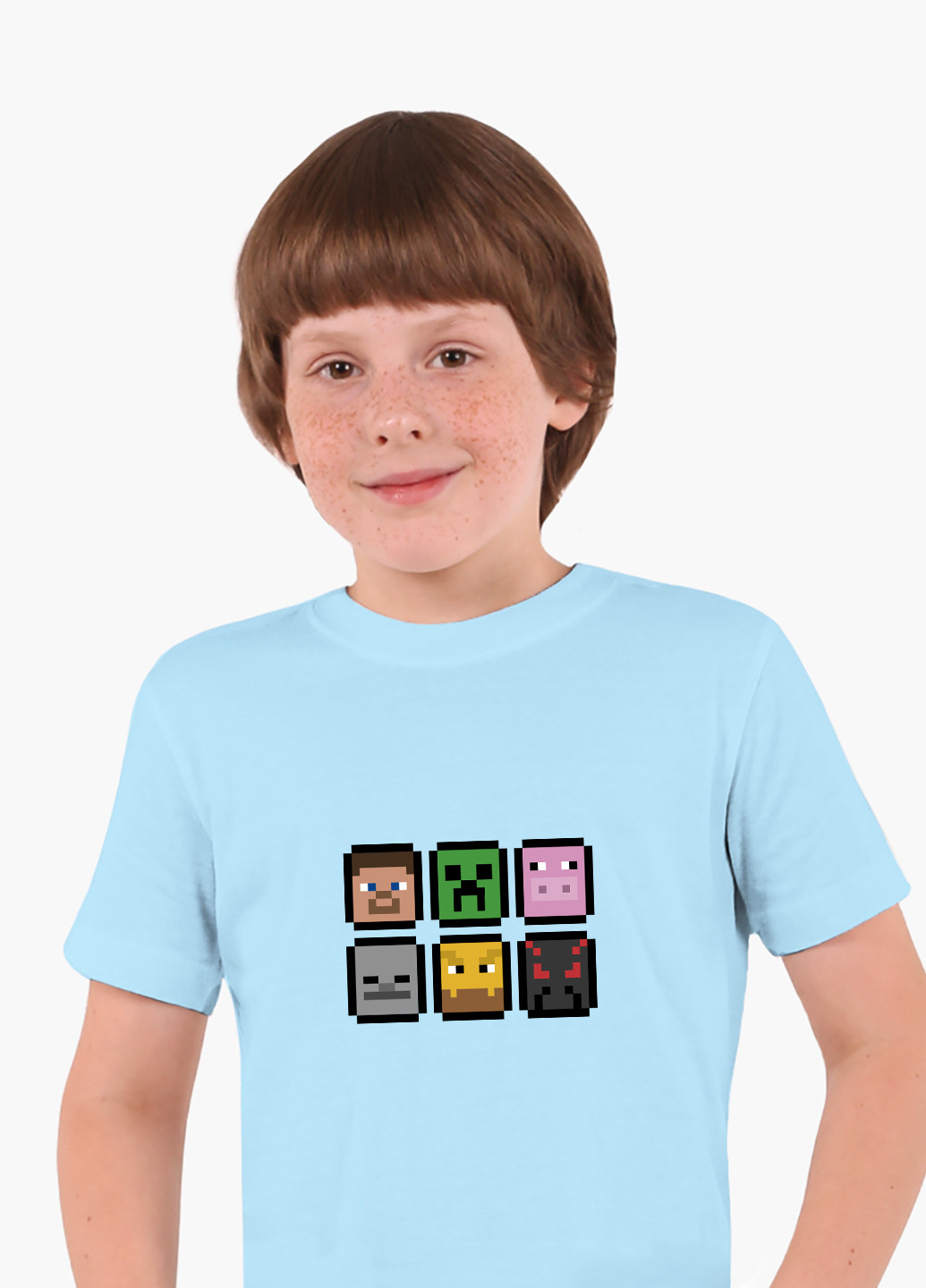 Голубая демисезонная футболка детская майнкрафт (minecraft)(9224-1173) MobiPrint