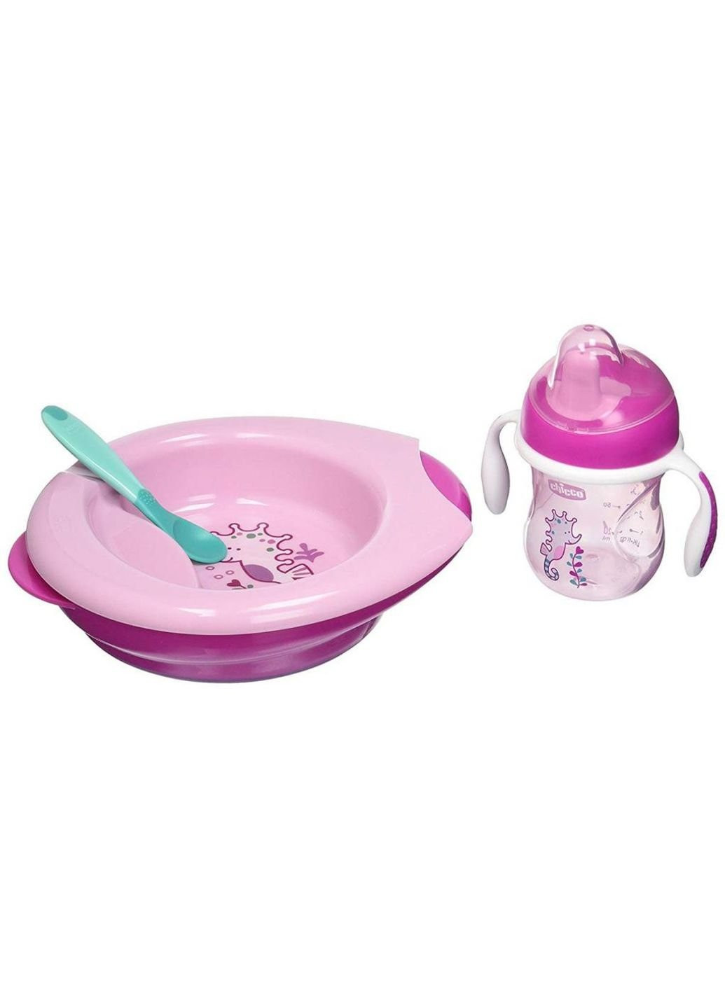 Набір дитячого посуду Meal Set 6 м + рожевий Chicco (252248419)
