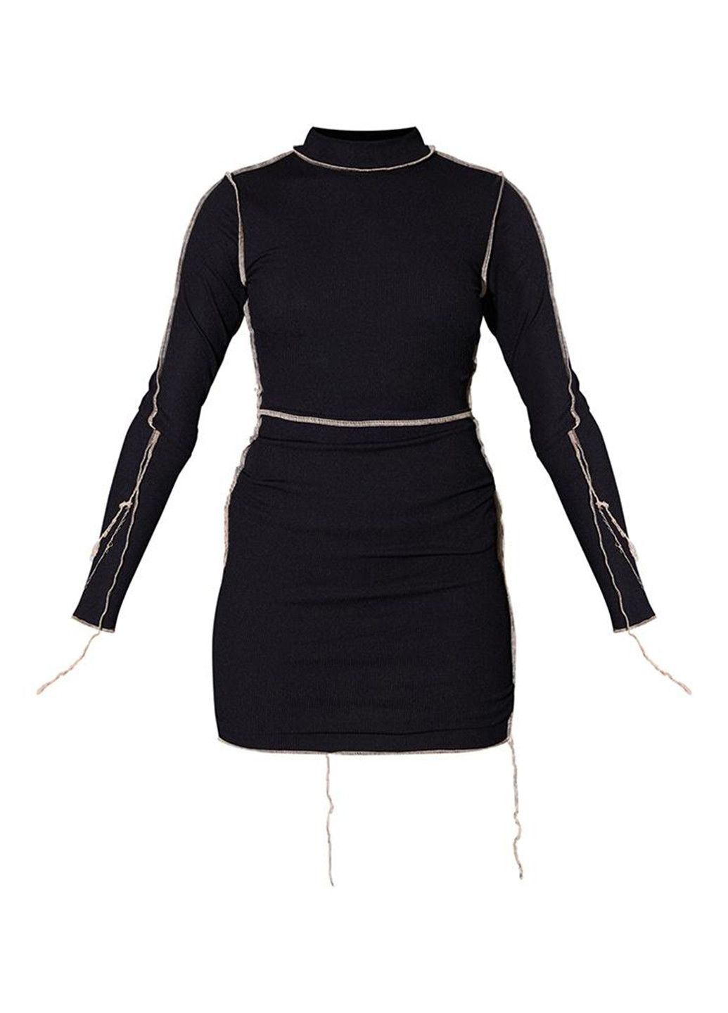 Чорна кежуал сукня сукня-водолазка PrettyLittleThing однотонна