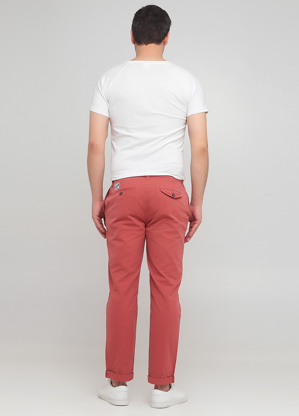 Светло-красные кэжуал демисезонные прямые брюки Farah