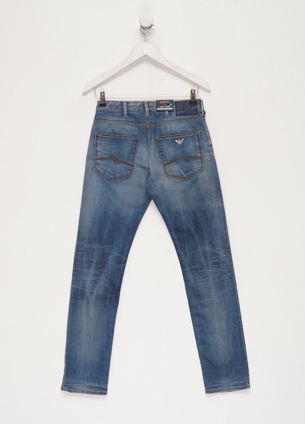 Светло-синие демисезонные зауженные джинсы Armani Jeans