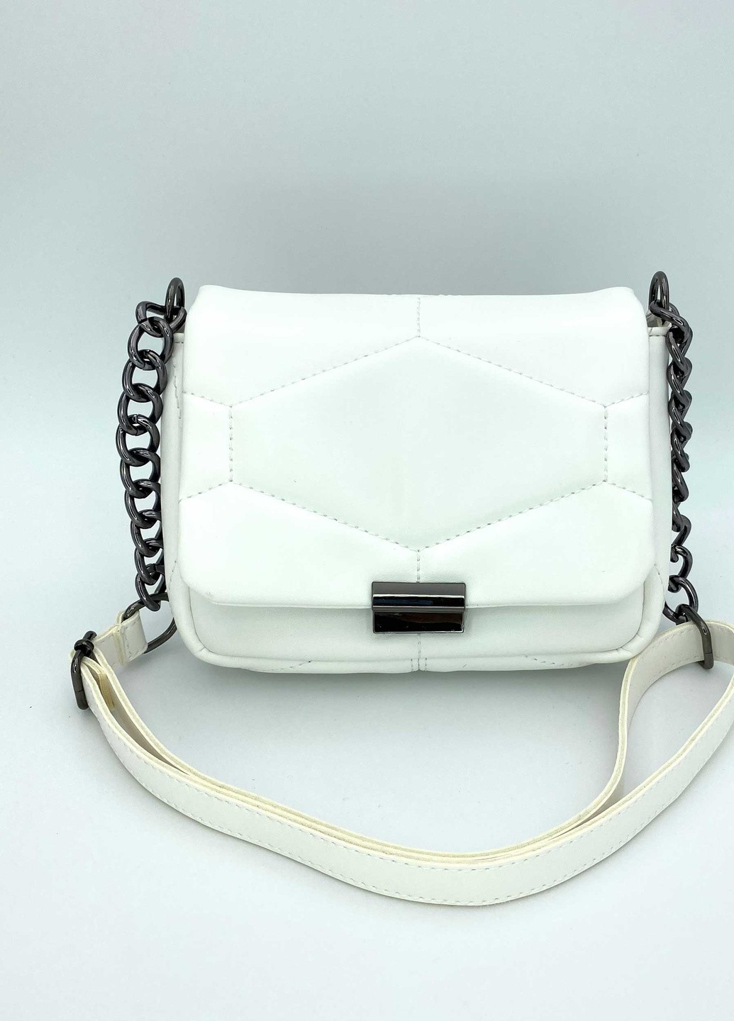 Сумка жіноча крос боді екошкіра стьобана (wel-90500) Біла WeLassie (253982785)