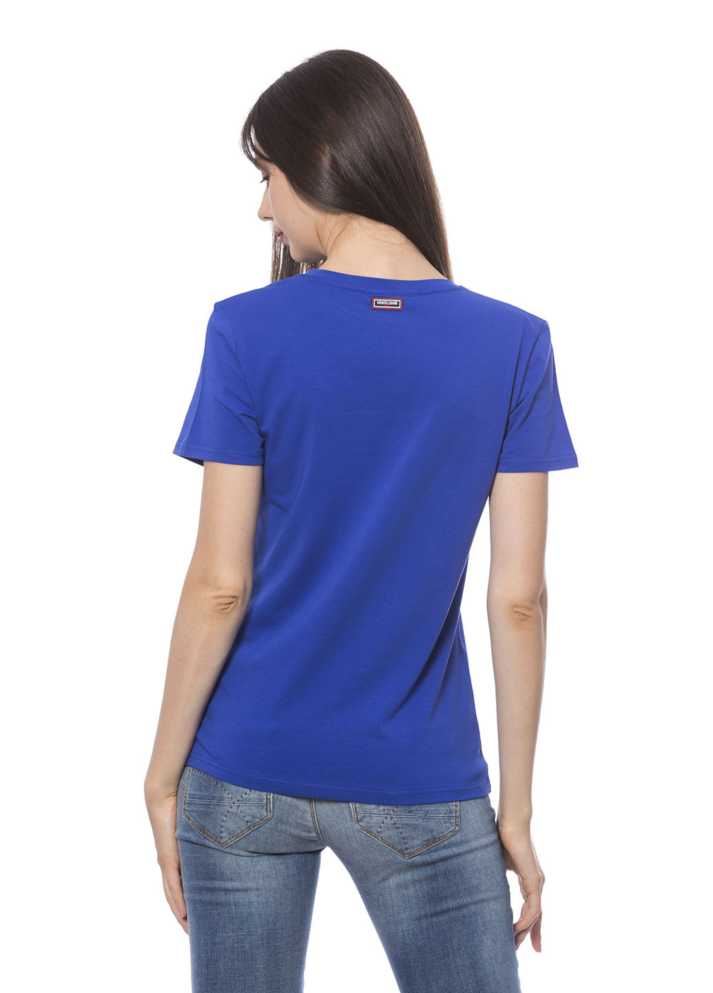 Синяя летняя футболка Roberto Cavalli