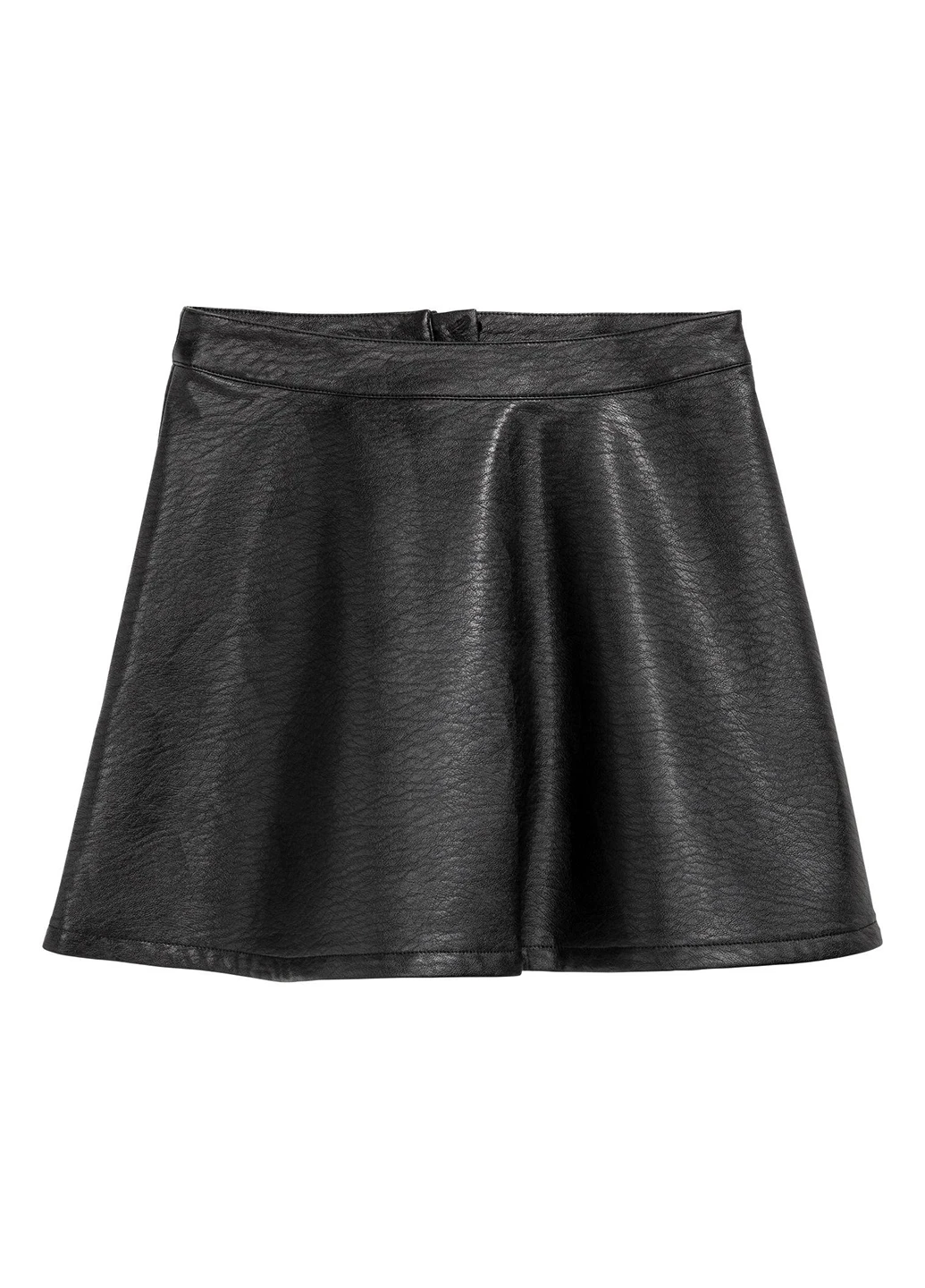 Черная кэжуал однотонная юбка H&M клешированная