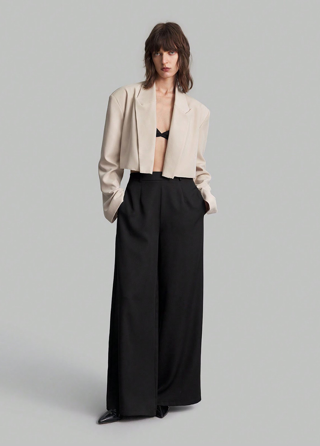 Светло-бежевый женский жакет SHEIN однотонный - демисезонный