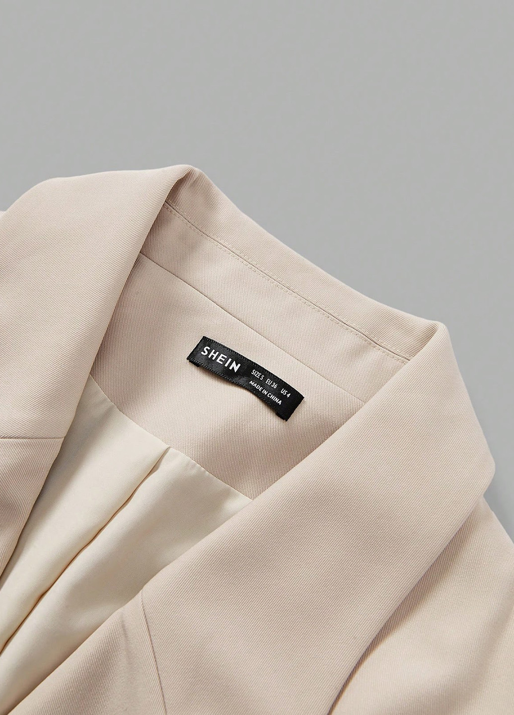 Светло-бежевый женский жакет SHEIN однотонный - демисезонный