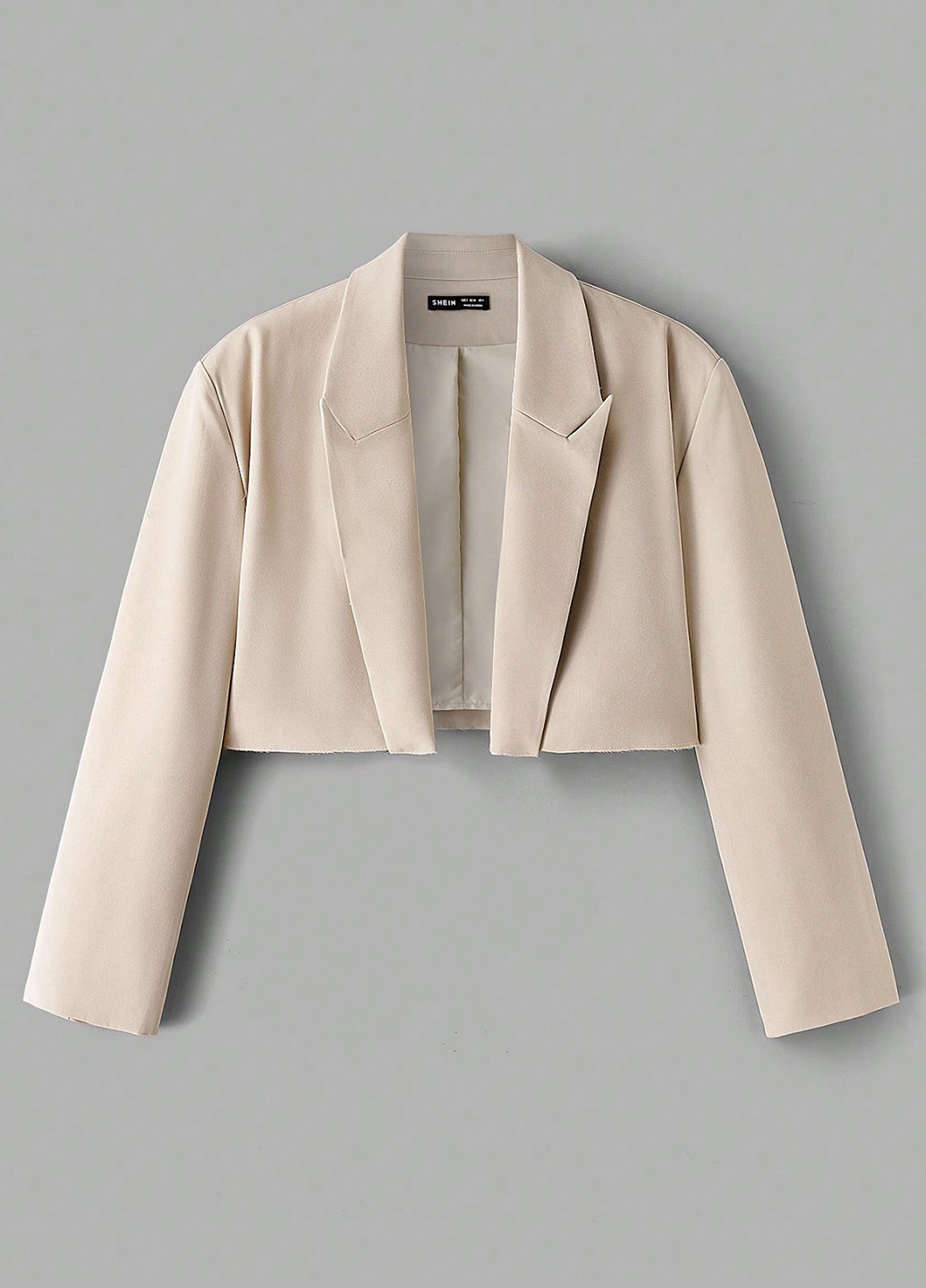 Светло-бежевый женский жакет SHEIN однотонный - демисезонный