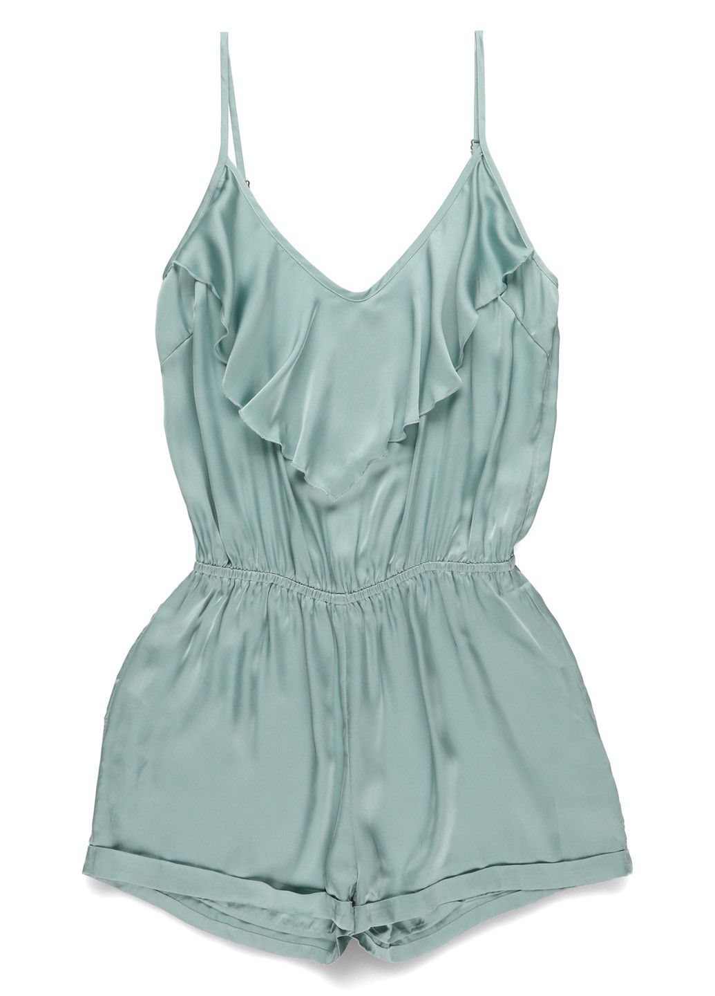 Комбінезон myMO комбінезон-шорти однотонний бірюзовий кежуал поліестер, атлас