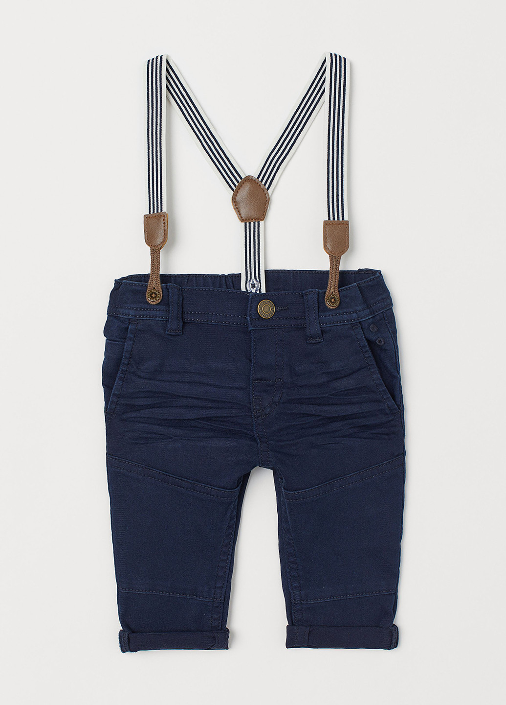 Темно-синие кэжуал демисезонные брюки зауженные H&M