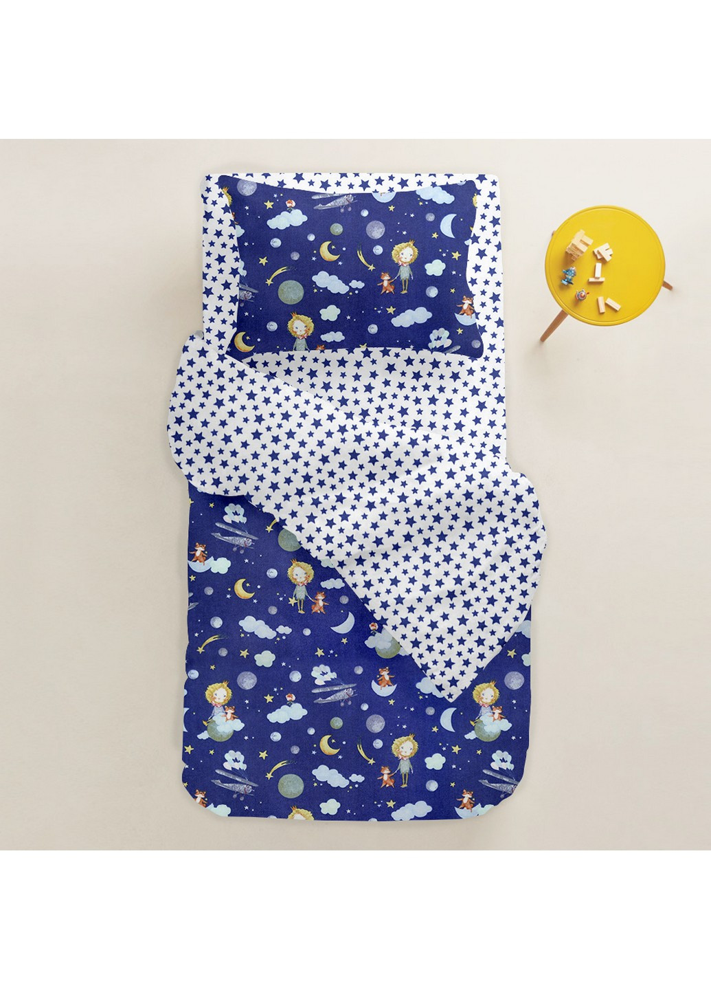 Комплект детского постельного белья на резинке Little Prince Blue Starfall 110х140см (4822052082119) Cosas (252029580)