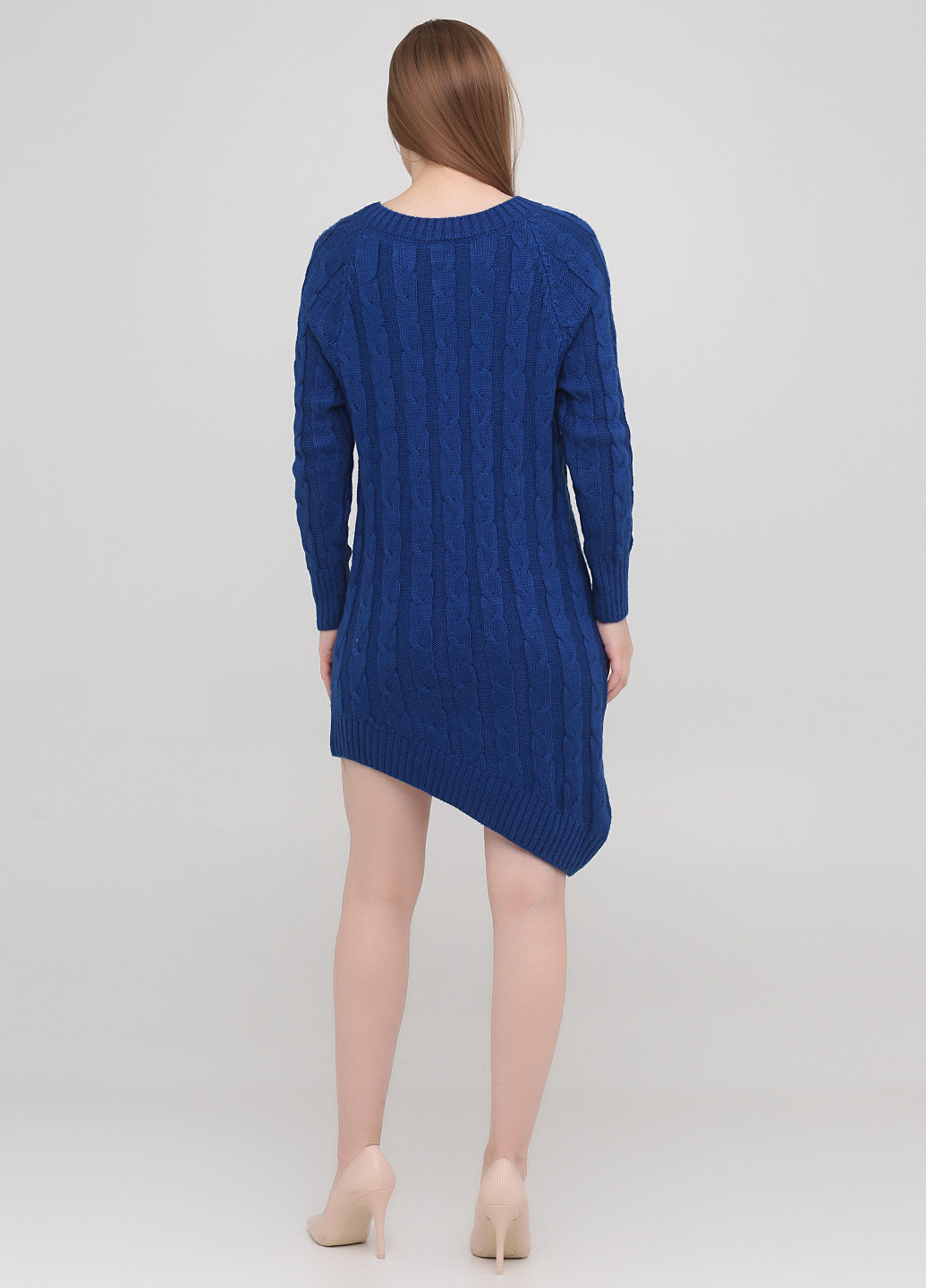 Синее кэжуал платье платье-свитер Park Hande однотонное