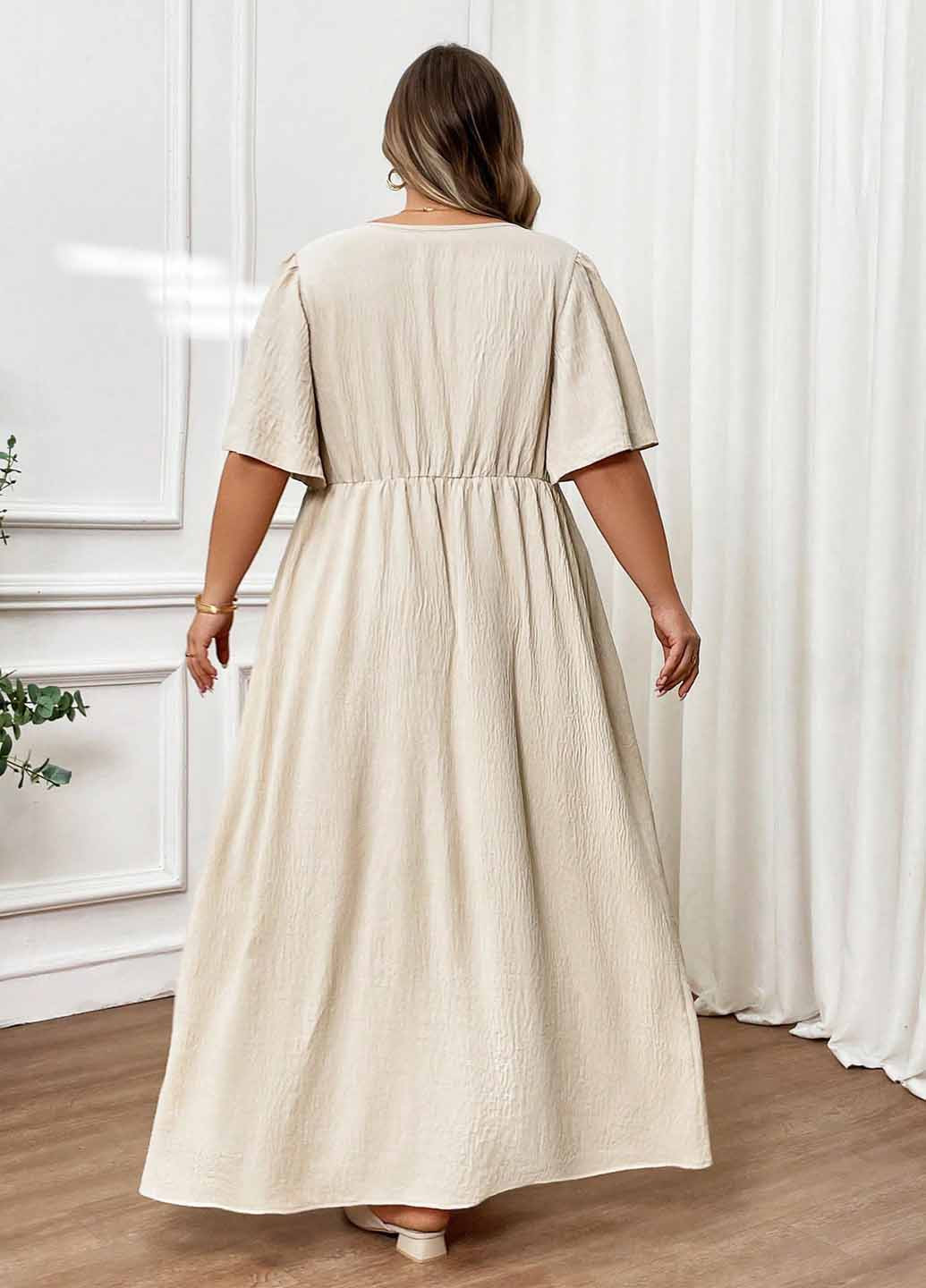 Кремова кежуал сукня SHEIN однотонна