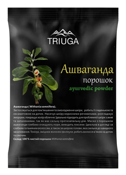 Порошок аюрведичний "Ашваганда" Ayurvedic Powder Triuga Herbal (250116275)