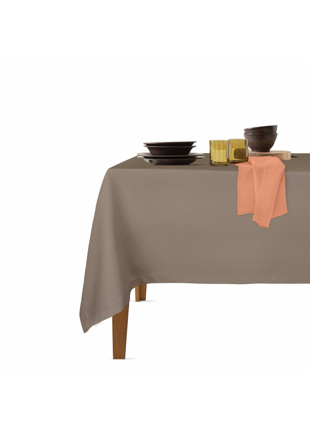 Обеденная цветная прямоугольная тканевая скатерть 140х180 см Chocolate (4822052073544) Cosas (252506515)