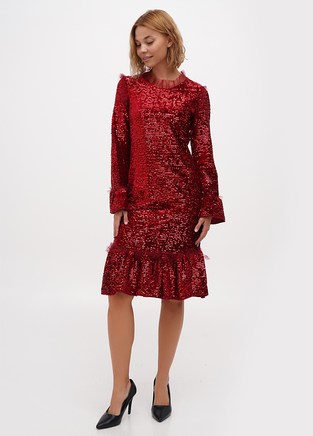 Червона вечірня сукня Sassofono однотонна