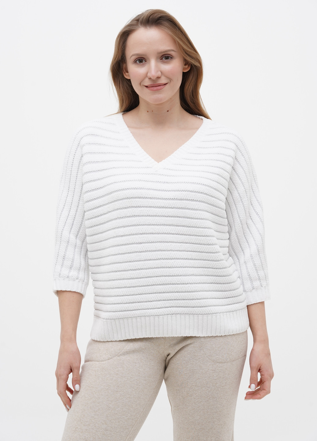 Белый демисезонный пуловер пуловер Comma