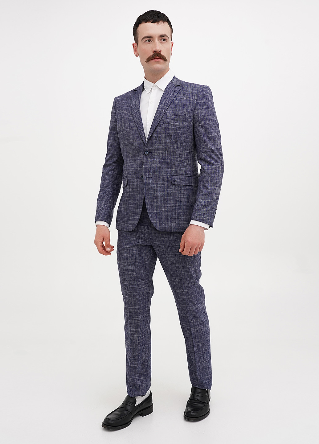 Синий демисезонный костюм (пиджак, брюки) брючный Federico Cavallini