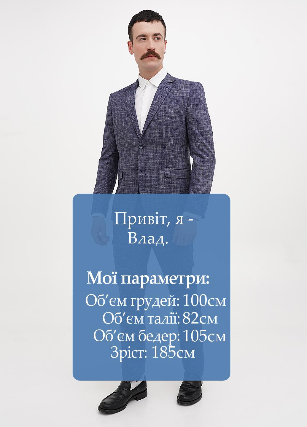 Синий демисезонный костюм (пиджак, брюки) брючный Federico Cavallini