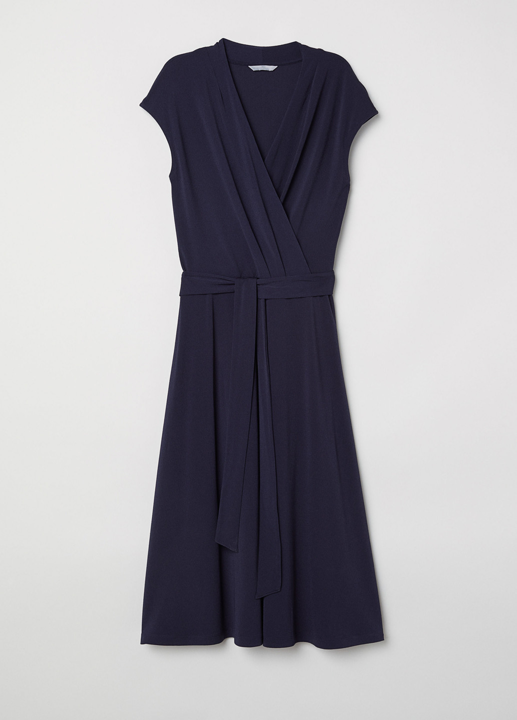 Темно-синее кэжуал платье на запах H&M однотонное