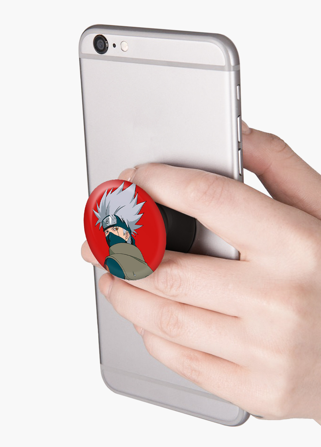 Попсокет (Popsockets) тримач для смартфону Гатаке Какаши Наруто (Hatake Kakashi) (8754-2820) Чорний MobiPrint (221548613)