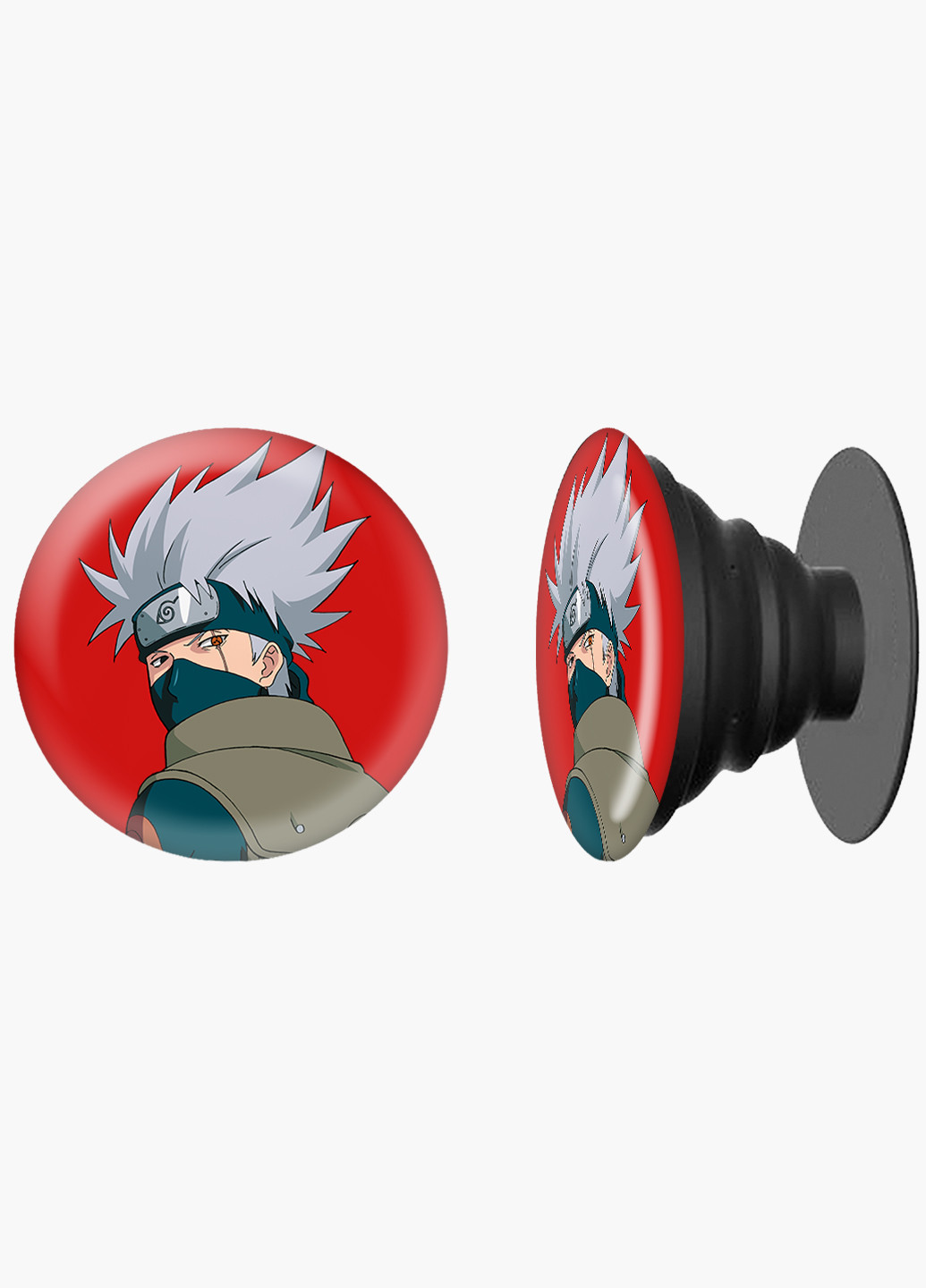Попсокет (Popsockets) тримач для смартфону Гатаке Какаши Наруто (Hatake Kakashi) (8754-2820) Чорний MobiPrint (221548613)