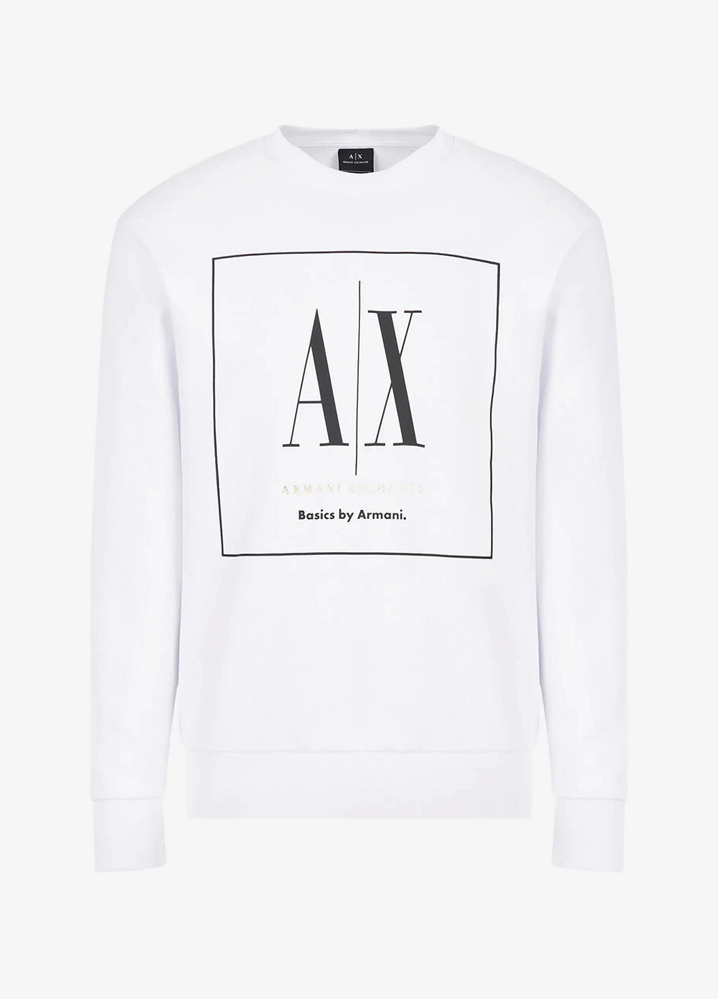 Белый свитшот Armani Exchange логотип без декора (365688591)