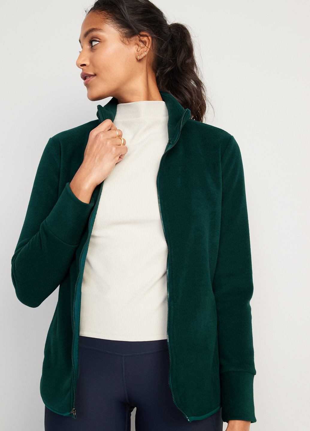 Темно-зеленая демисезонная куртка Old Navy